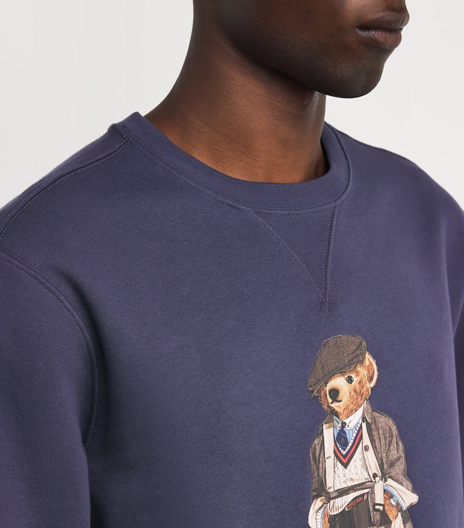 Blue Cotton-Blend Heritage Polo Bear Sweatshirt