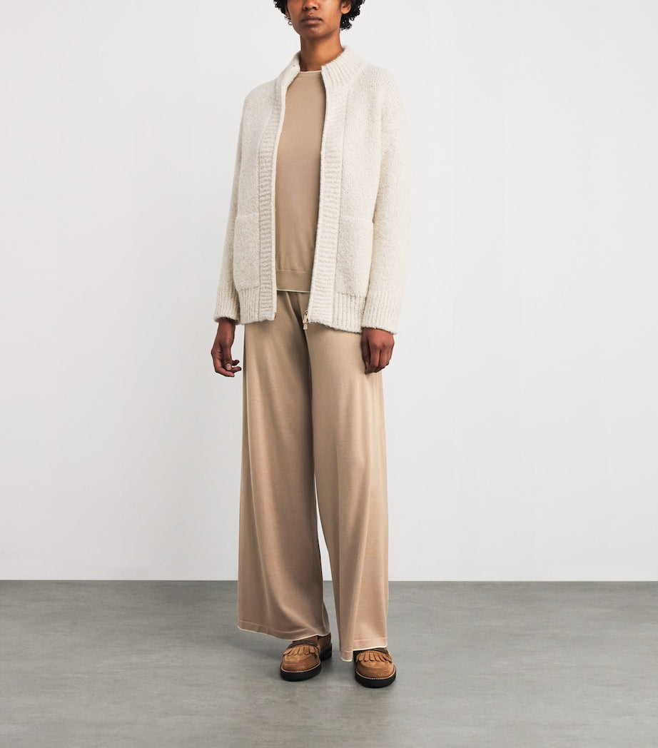 Eleventy Beige Wool Crew-Neck Long-Sleeve Top