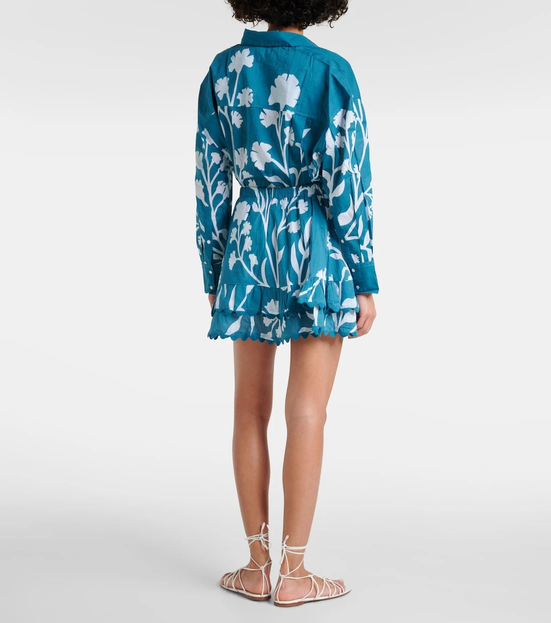 Juliet Dunn - Majorelle tiered cotton miniskirt