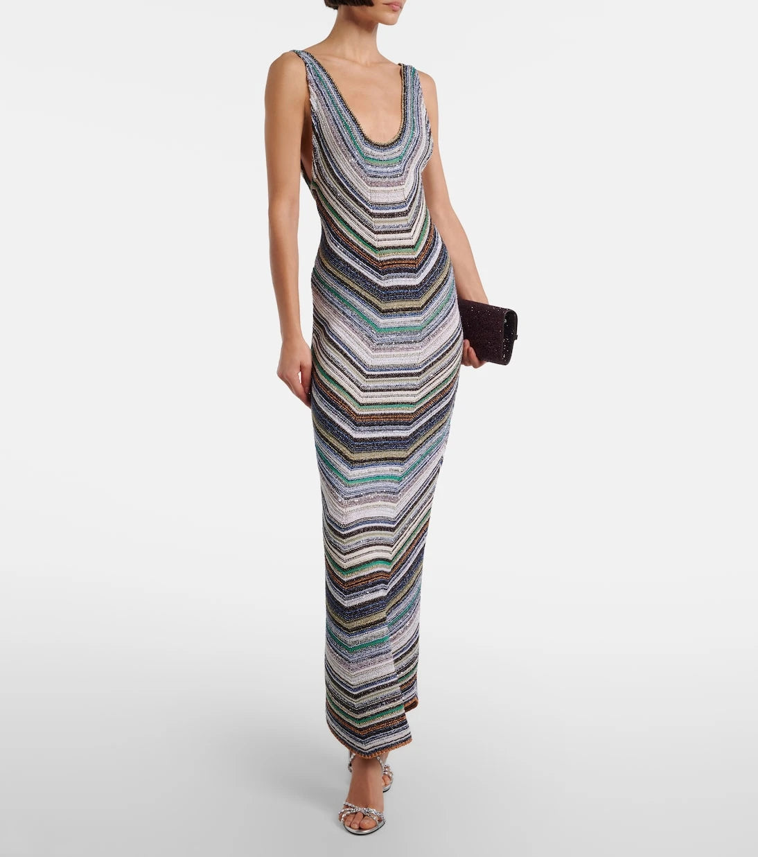 Missoni - فستان لاميه مخطط