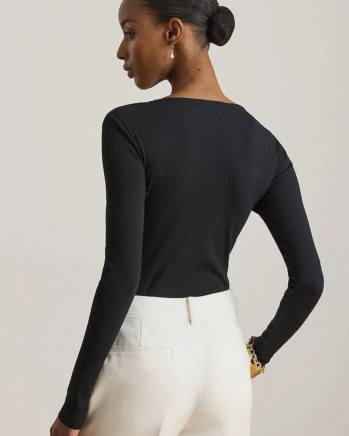 Lauren Ralph Lauren uzun kollu pamuklu kadın bluz