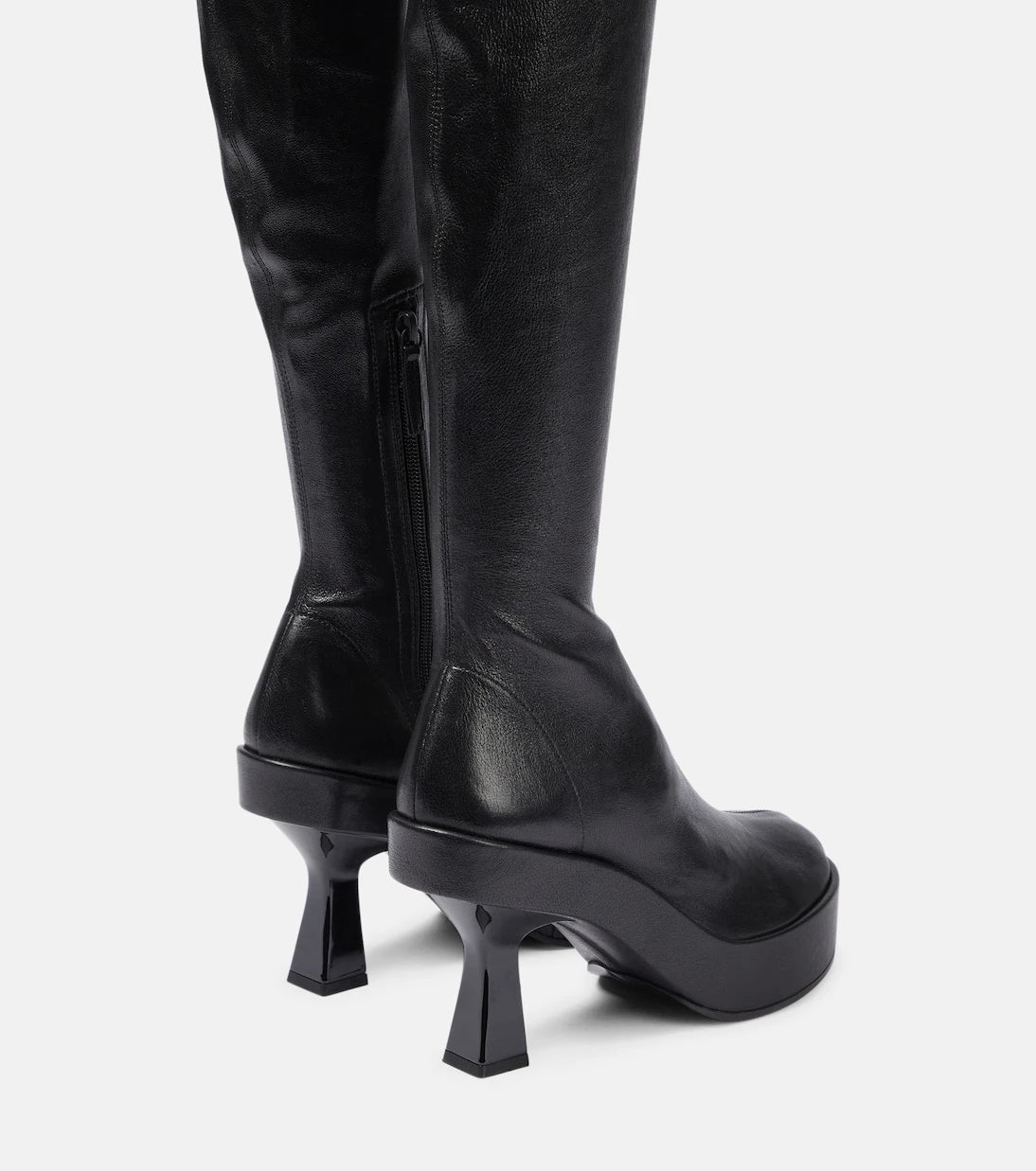Versace - Leather over-the-knee boots
