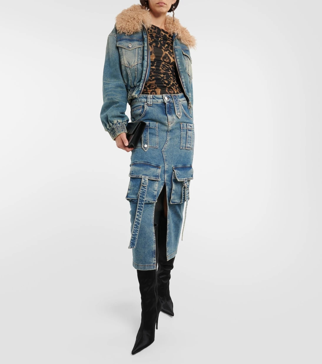 Blumarine - Denim midi skirt