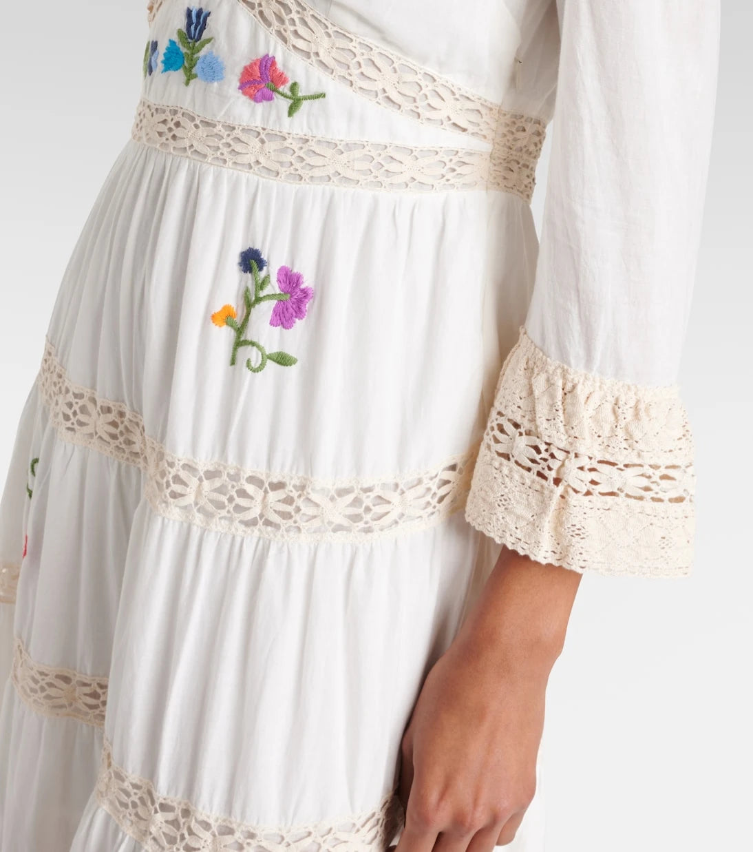 Rixo - Regine embroidered tiered cotton maxi dress