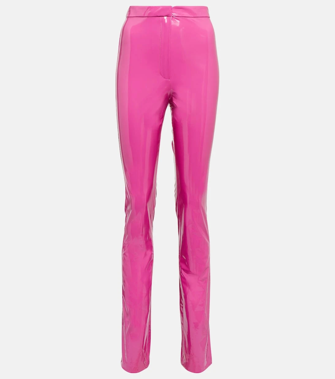 Rotate - Laminated high-rise slim pants