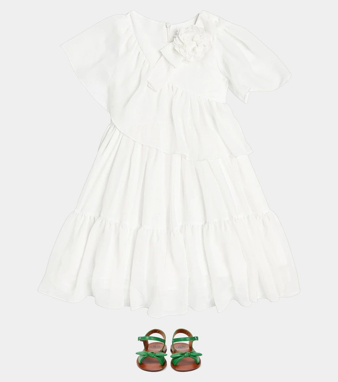 Patachou - Bow-detail tulle dress