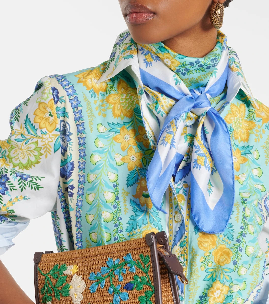 Etro - وشاح من نسيج التويل الحريري بنقشة الأزهار