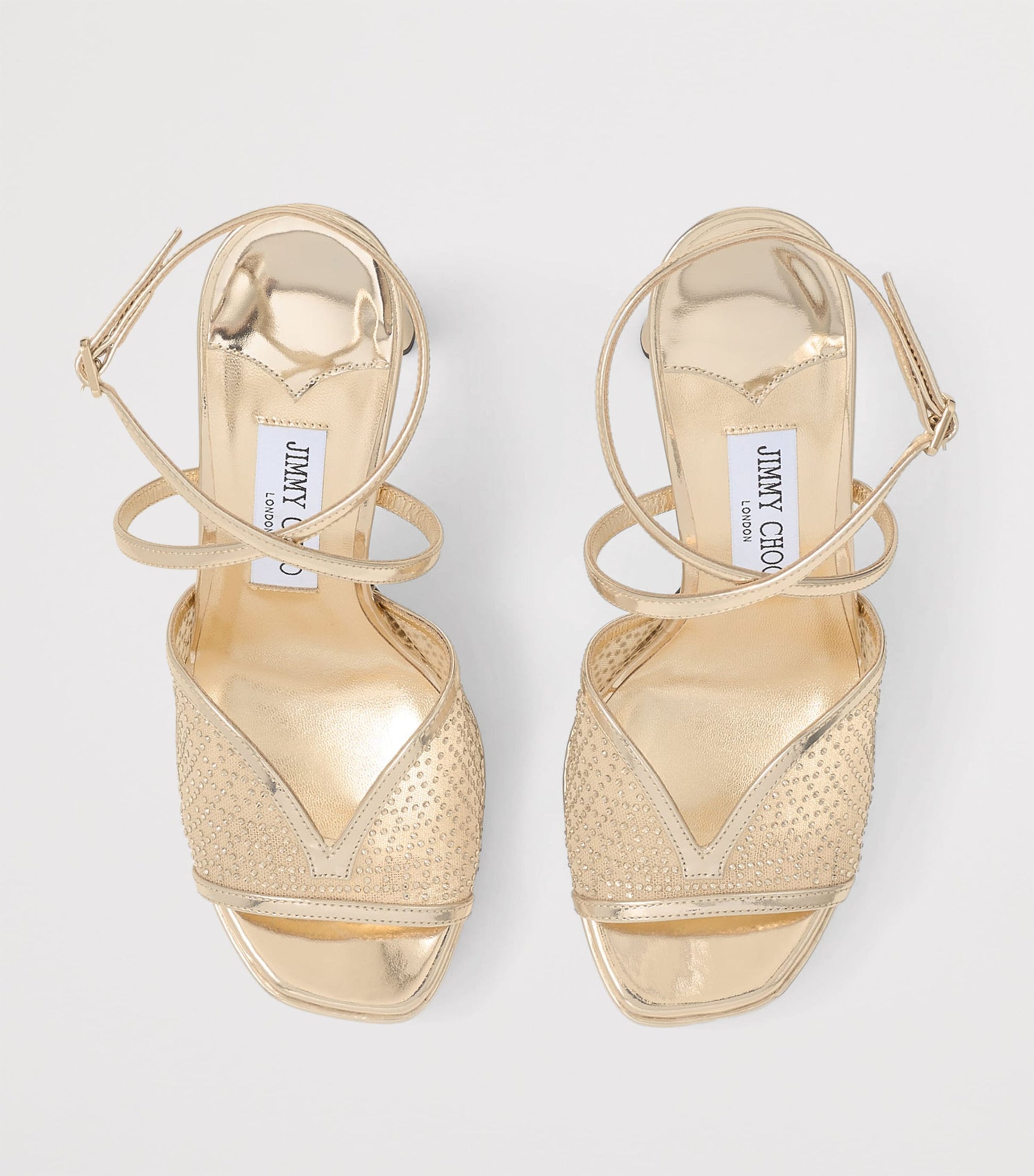 Jimmy Choo Gold Karli 125 Embellished Platform Sandals
