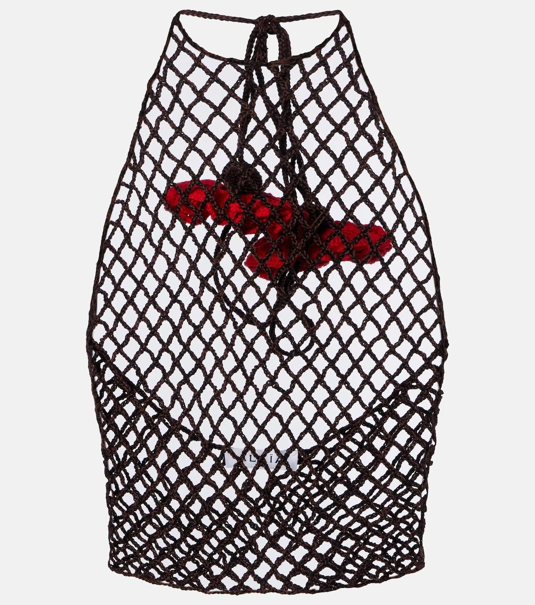Alaïa - Open-knit halterneck cotton top