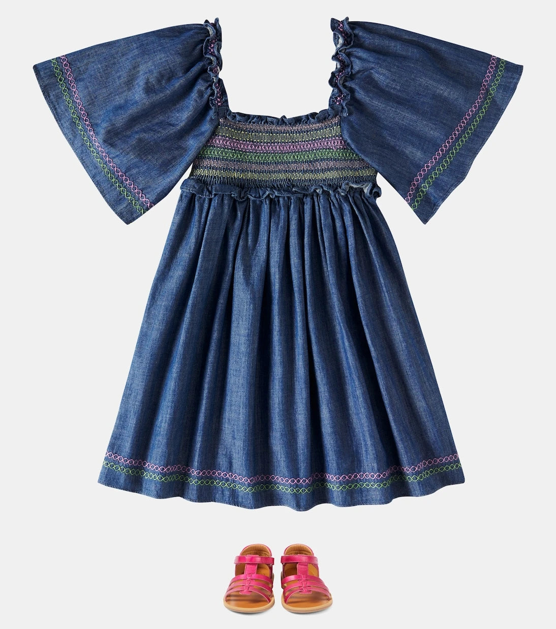 Zimmermann Kids - Tallow shirred denim dress