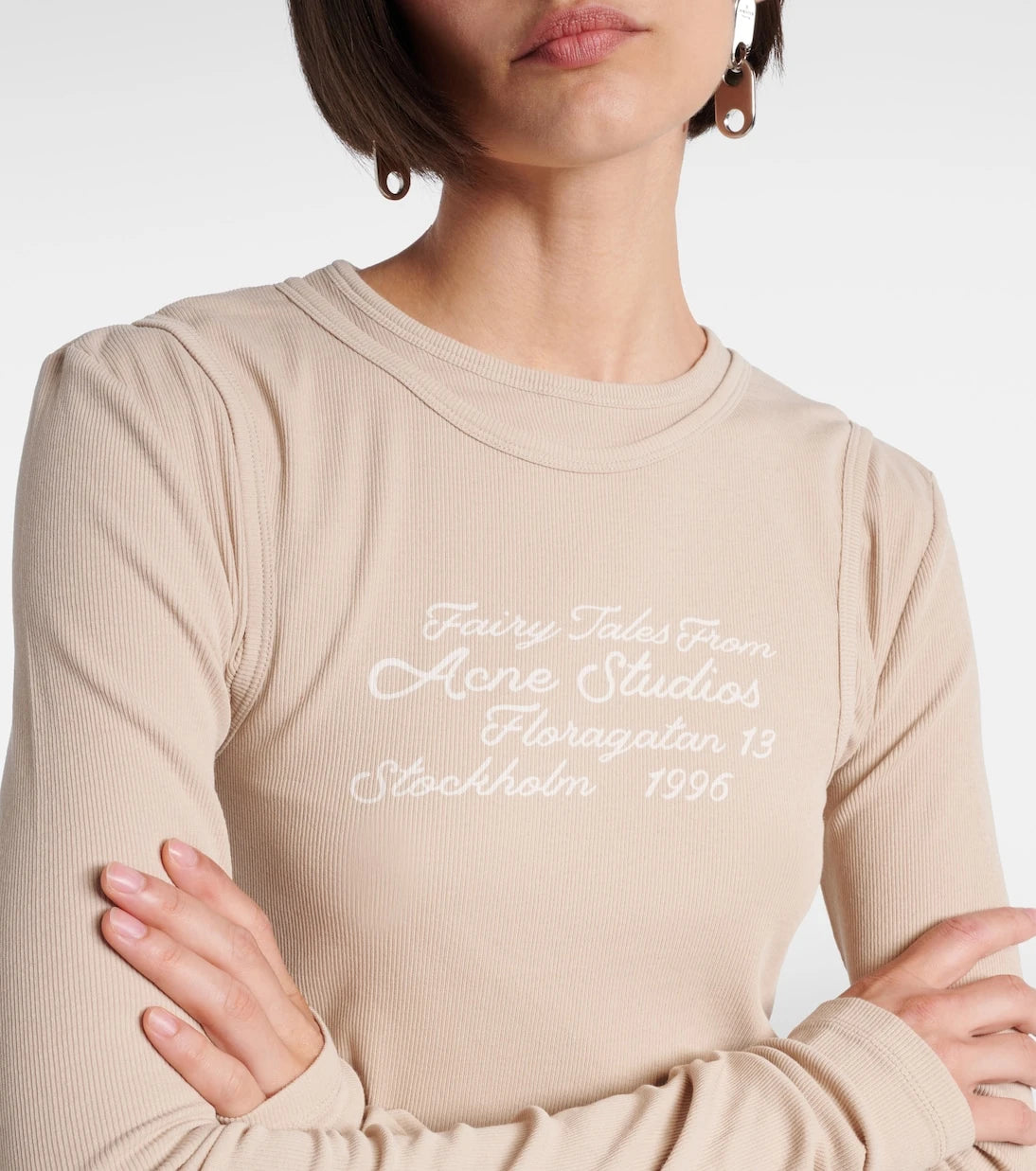 Acne Studios - Layered printed cotton-blend T-shirt