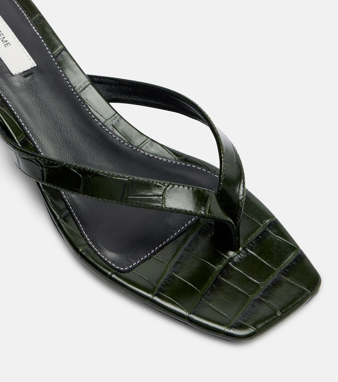 Toteme - Croc-effect leather thong sandals