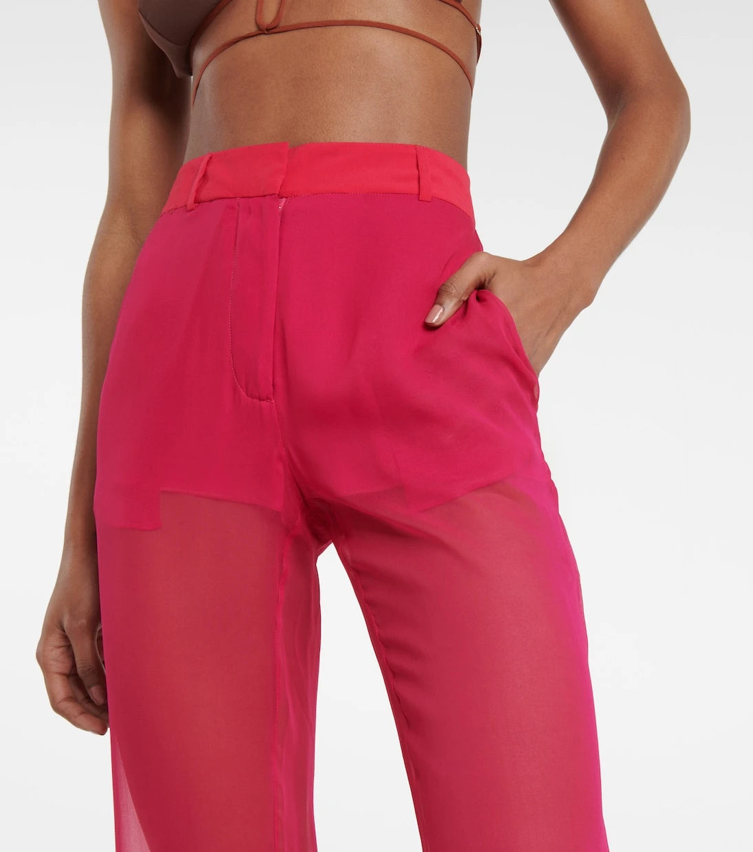 Nensi Dojaka - Mid-rise wide-leg silk pants