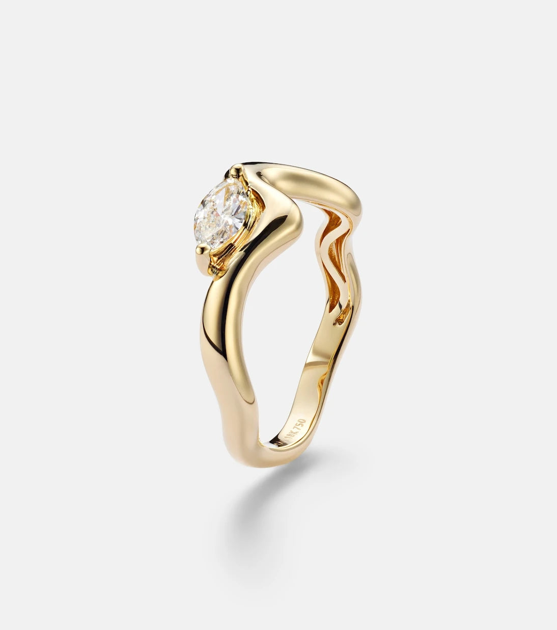 Shay Jewelry - Wave 18kt gold ring with diamond
