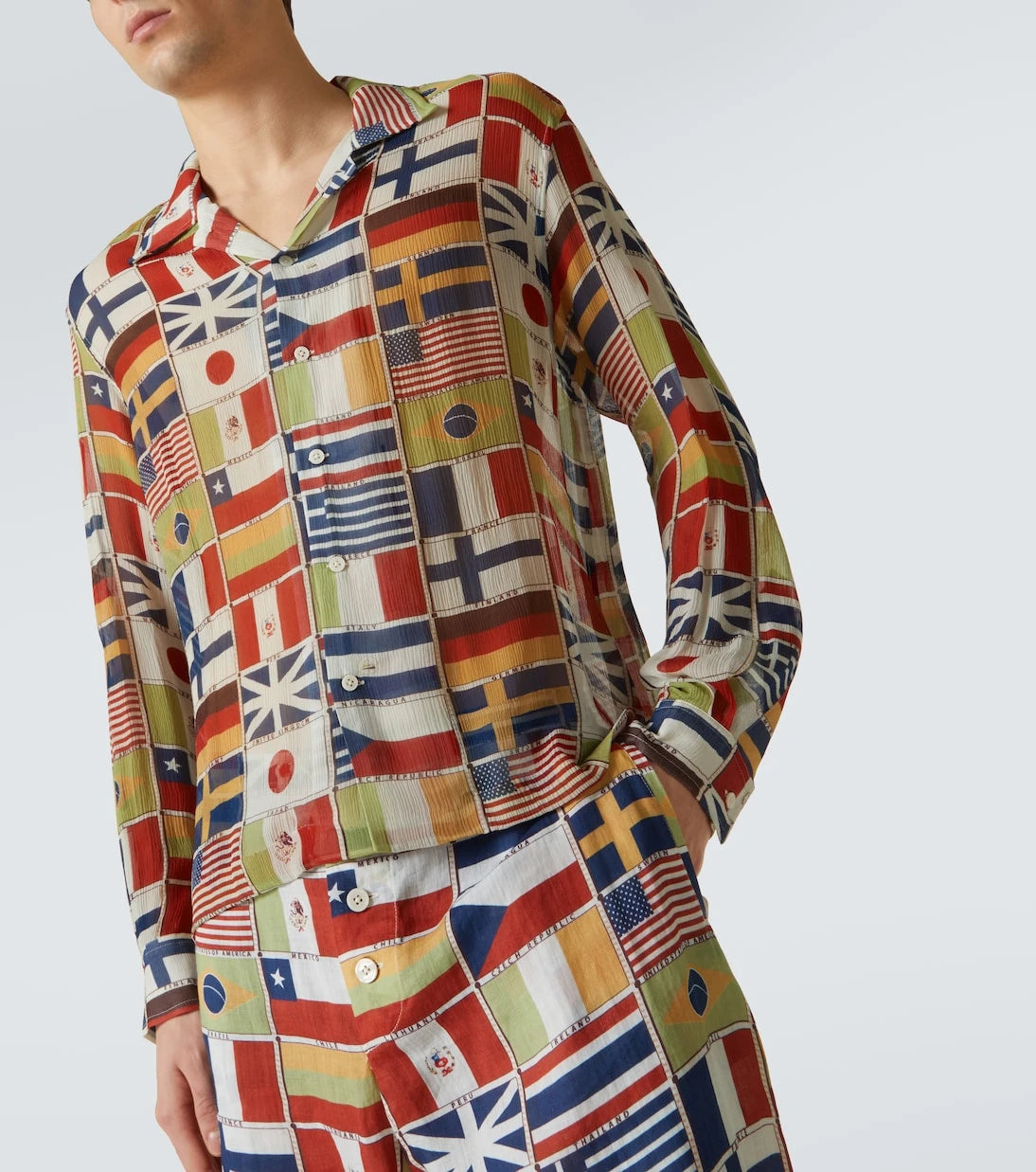 Bode - International printed silk shirt