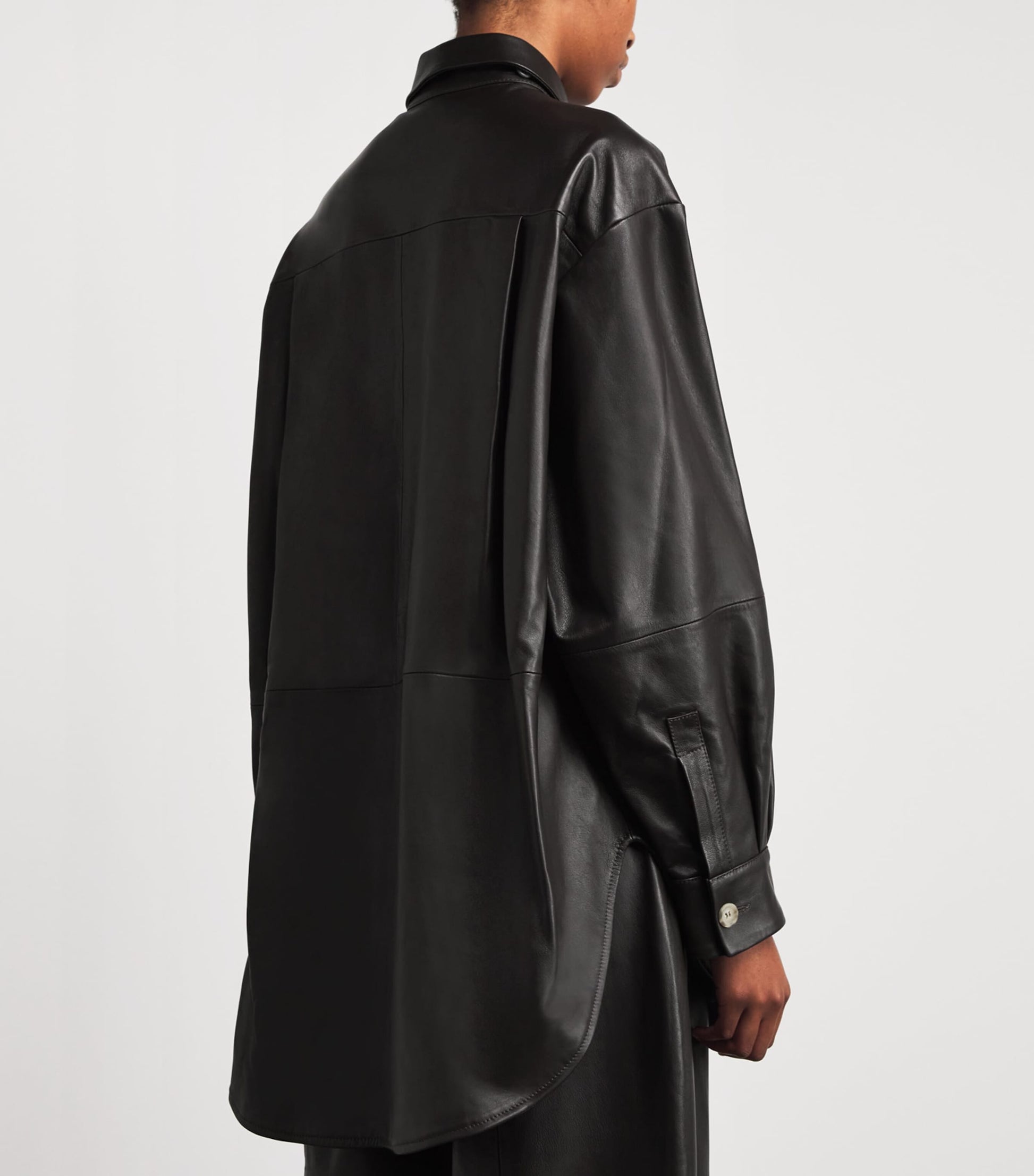 Leather Gaiter Shirt Jacket E04 ESPRESSO