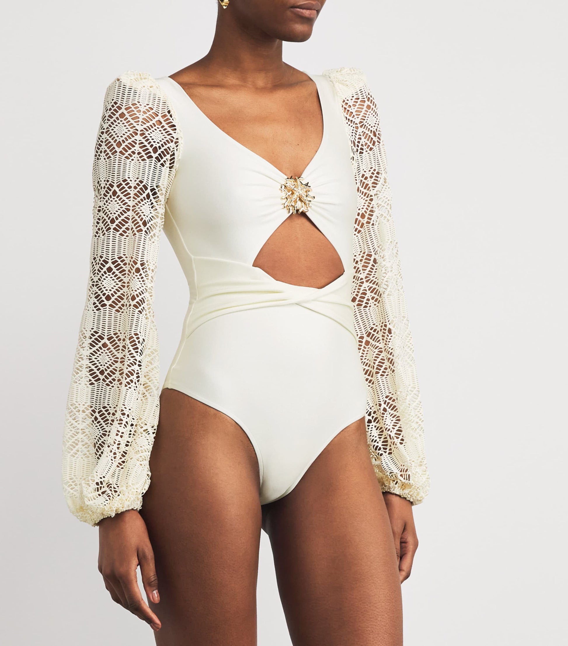 White Crocheted Coral Swimsuit