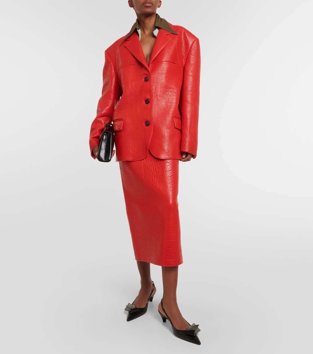 Prada - Leather pencil skirt