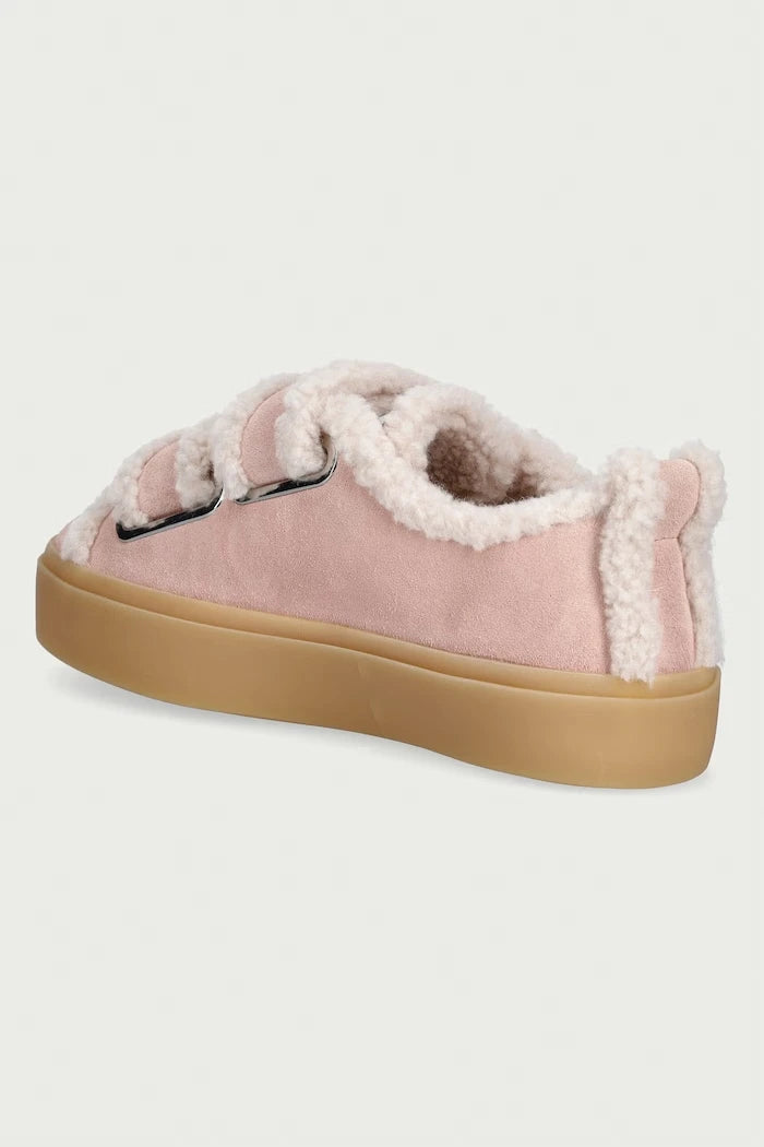 Inuikii Shearling Low Velcro Pastelle kadın süet sneaker