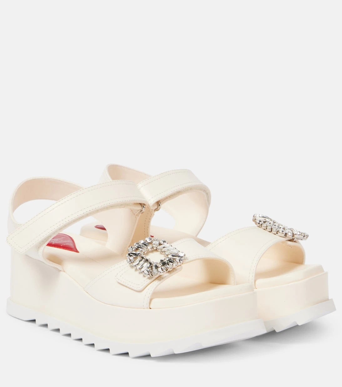 Roger Vivier - Slidy Viv' embellished leather wedge sandals