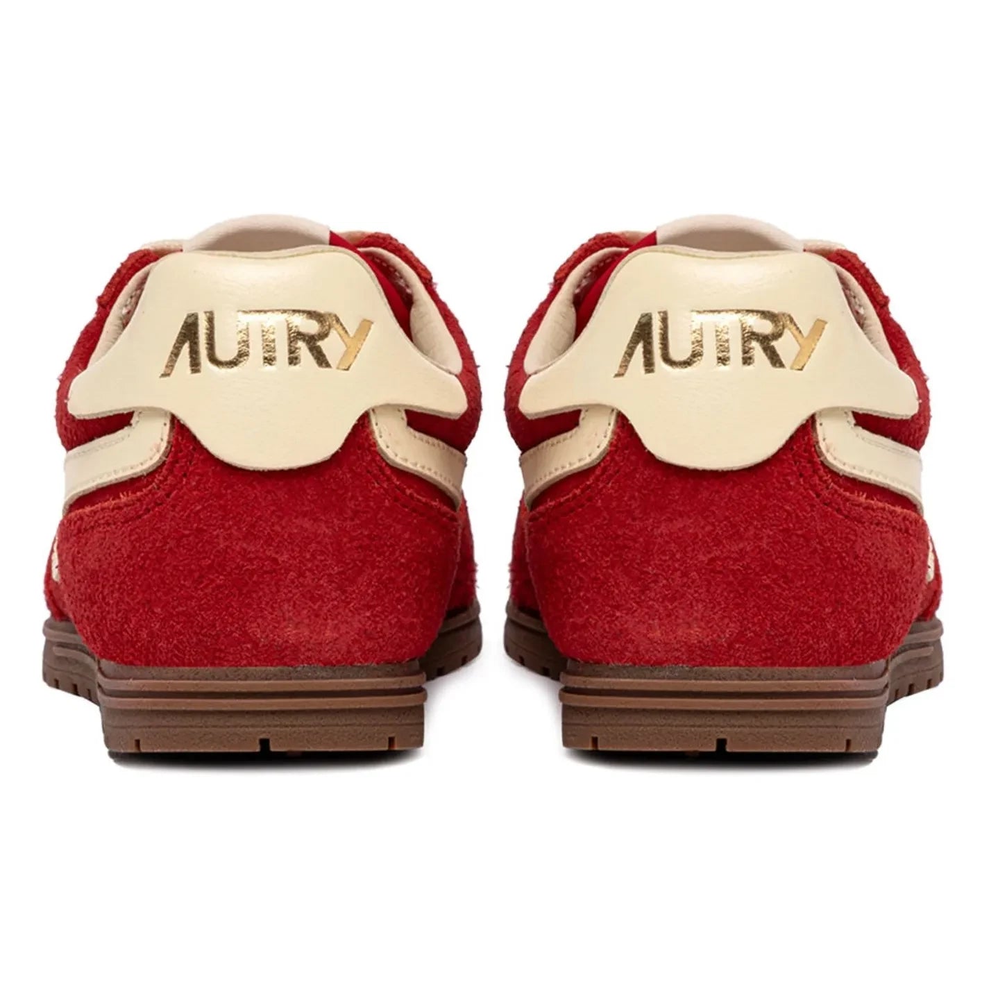 Autry - Windspin Low Two-tone Suede and Leather Basket | Red