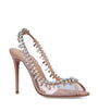 Aquazzura Pink Crystal Temptation Sandals 105