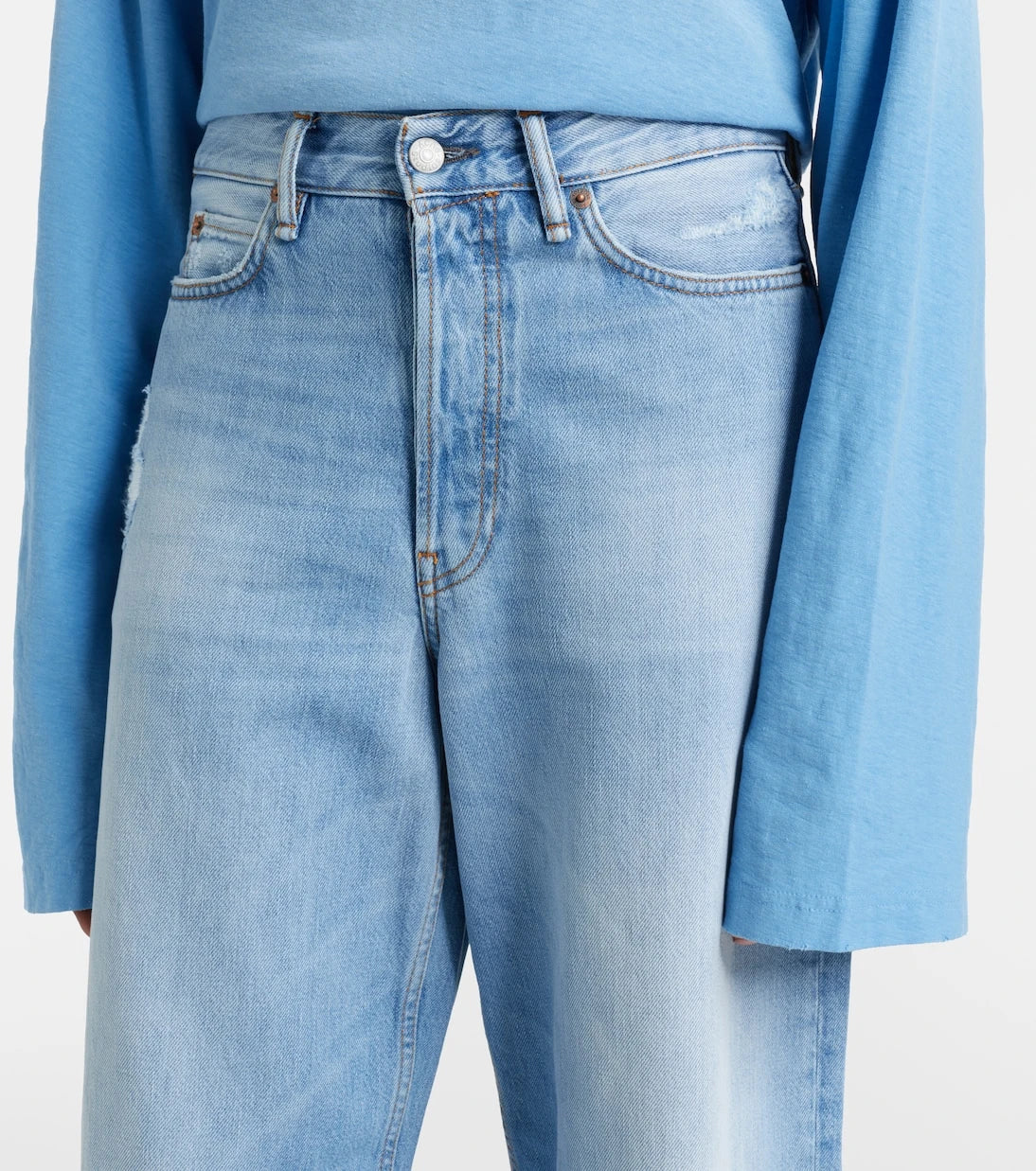 Acne Studios - جينز 1981 واسع الساق وخصر متوسط الارتفاع