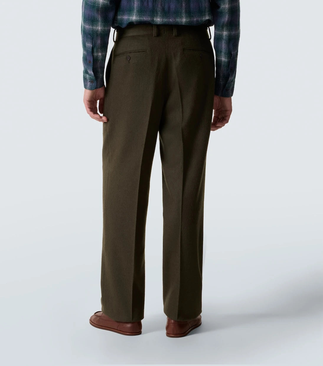 Auralee - Camel hair flannel straight pants