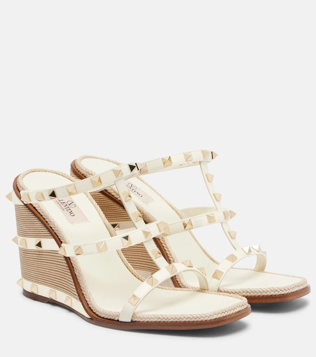 Valentino Garavani - Rockstud 100 leather espadrille wedges
