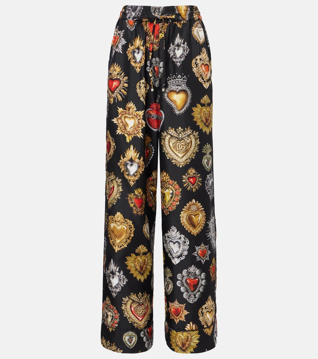 Dolce&Gabbana - Devotion ipek dimi palazzo pantolon