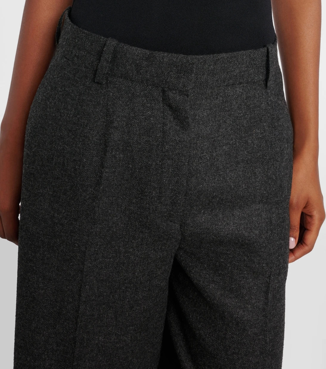 Toteme - High-rise flannel wide-leg pants