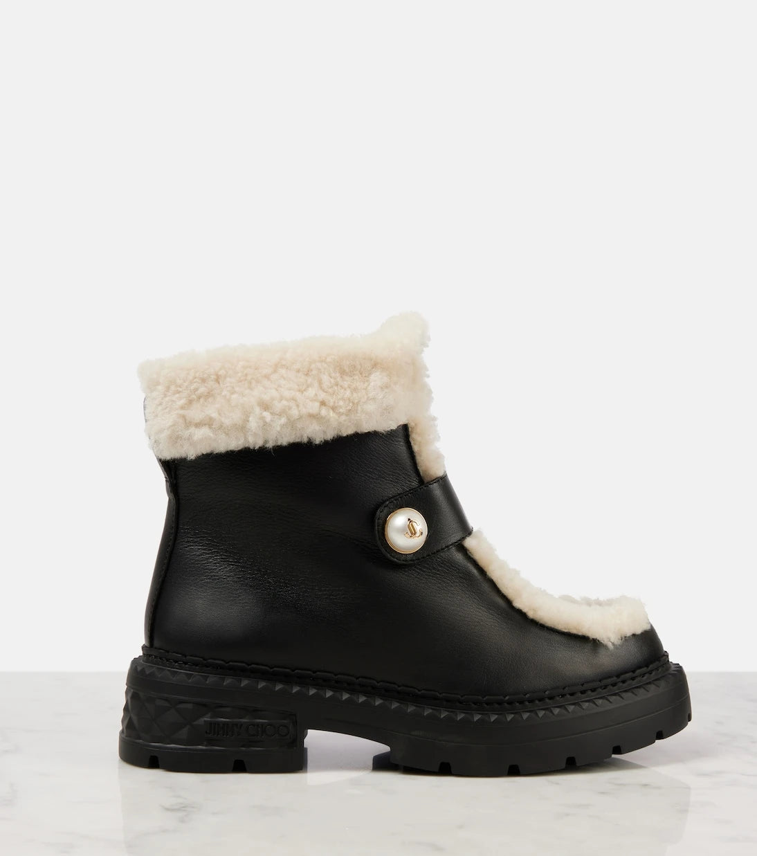 Jimmy Choo - Shea shearling-lined leather ankle boots