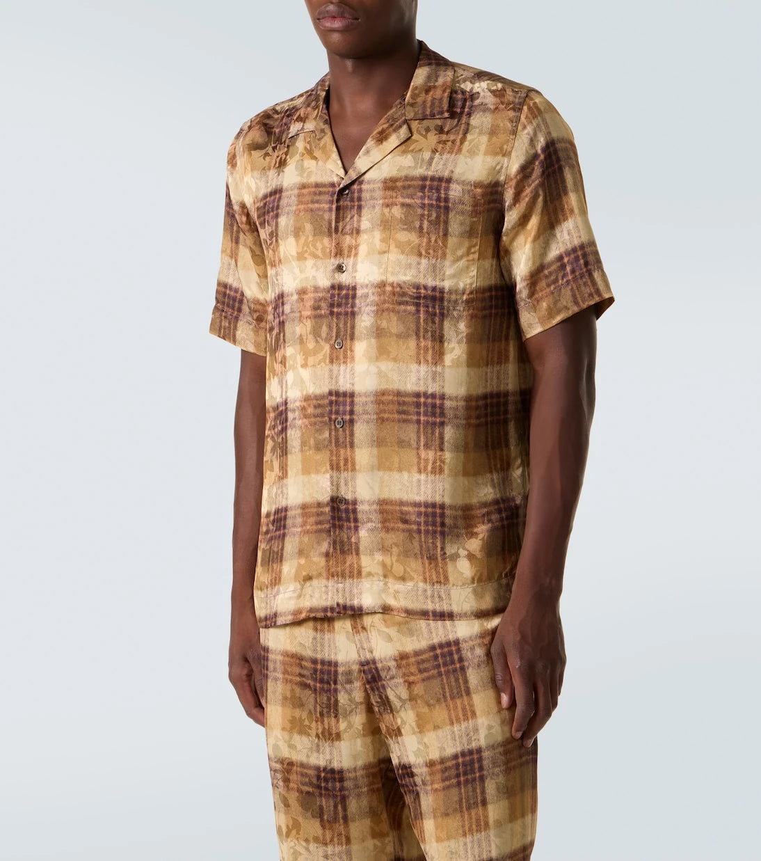 Dries Van Noten - Checked jacquard bowling shirt