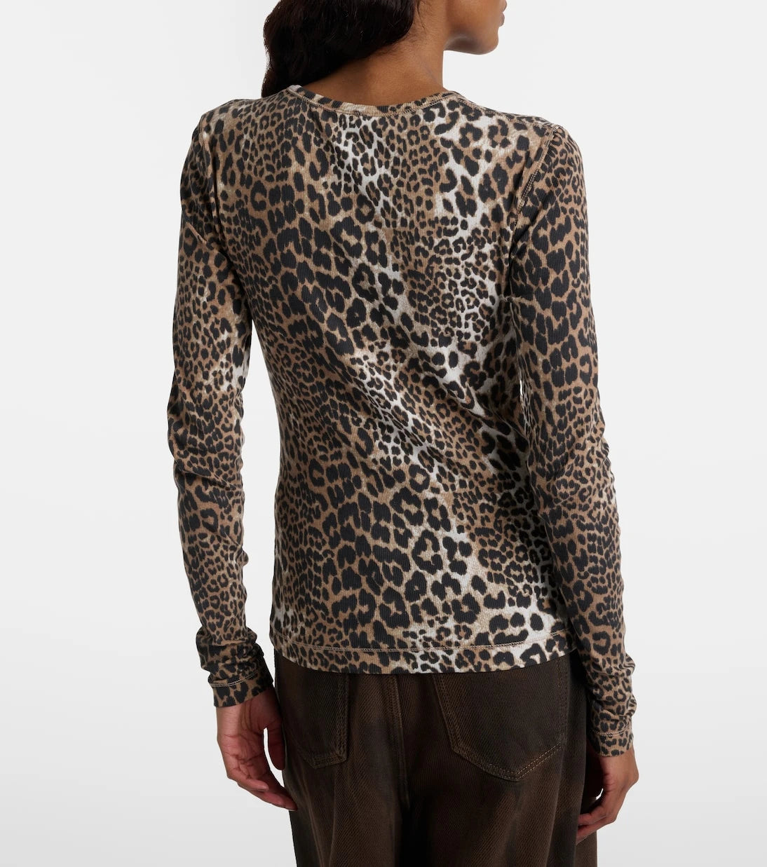 Ganni - Leopard-print cotton-blend top
