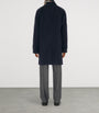 Navy Cashmere Mid-Length Car Coat