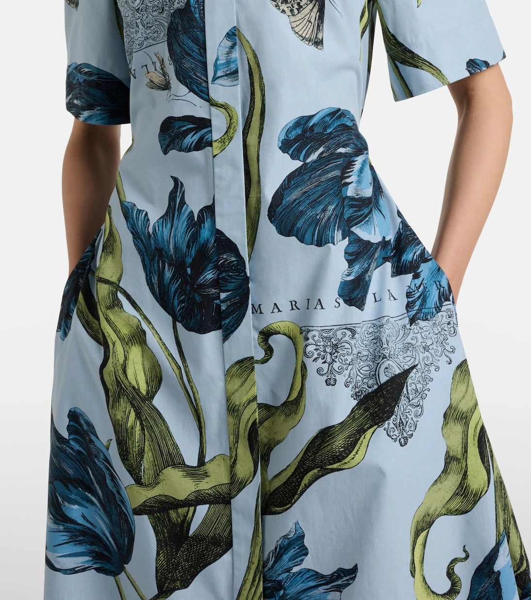 إرديم - فستان ميدي قطني بنقشة الأزهار