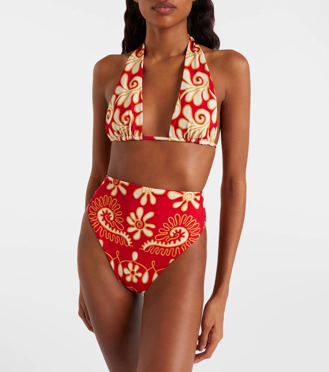 Cala de la Cruz - Lulu printed high-rise bikini bottoms
