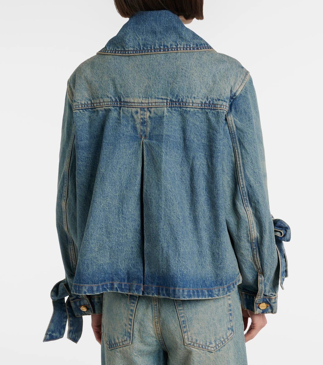 Ganni - Bow-detail denim jacket