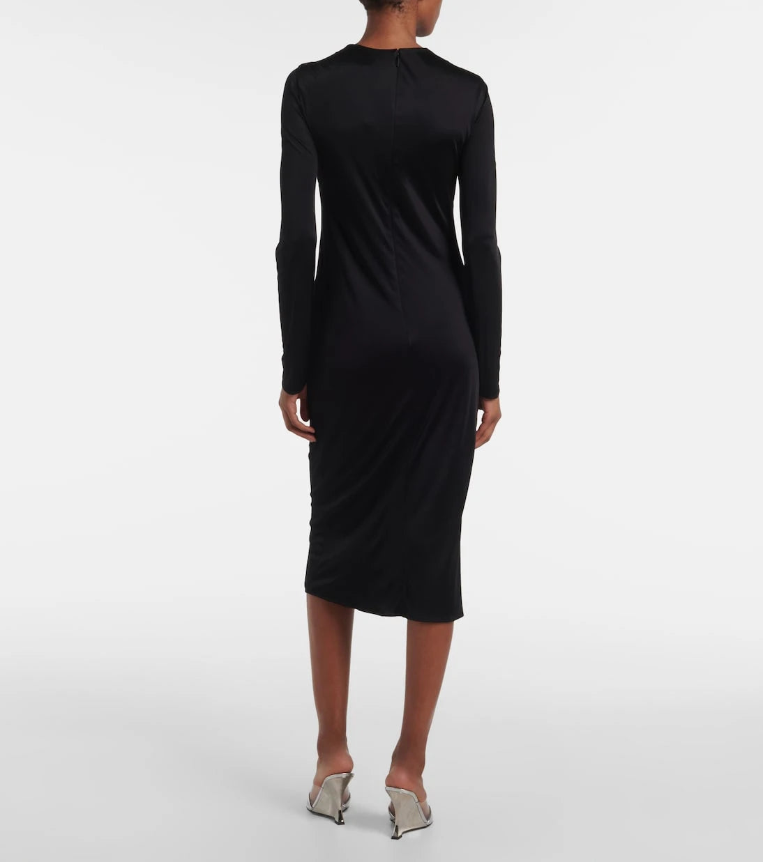 Versace - Safety Pin gathered jersey midi dress