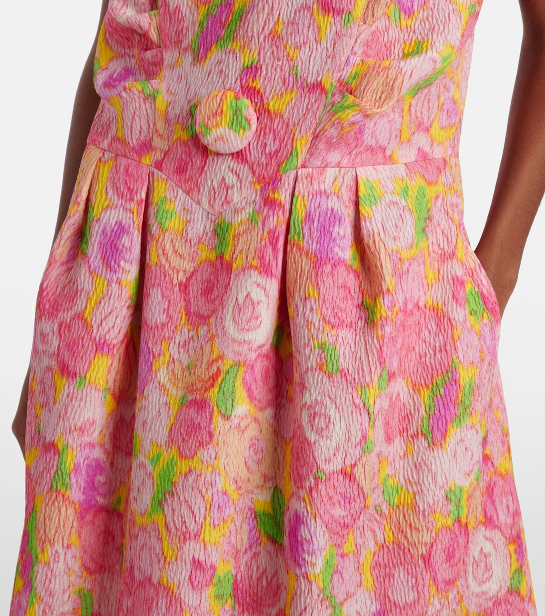 Prada - Floral silk-blend cloqué midi dress