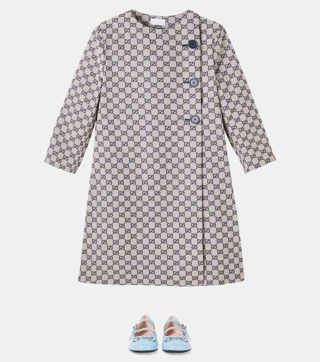 Gucci Kids - GG Canvas double-breasted cotton-blend coat
