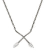 Eva Fehren Blackened White Gold and Diamond X Necklace