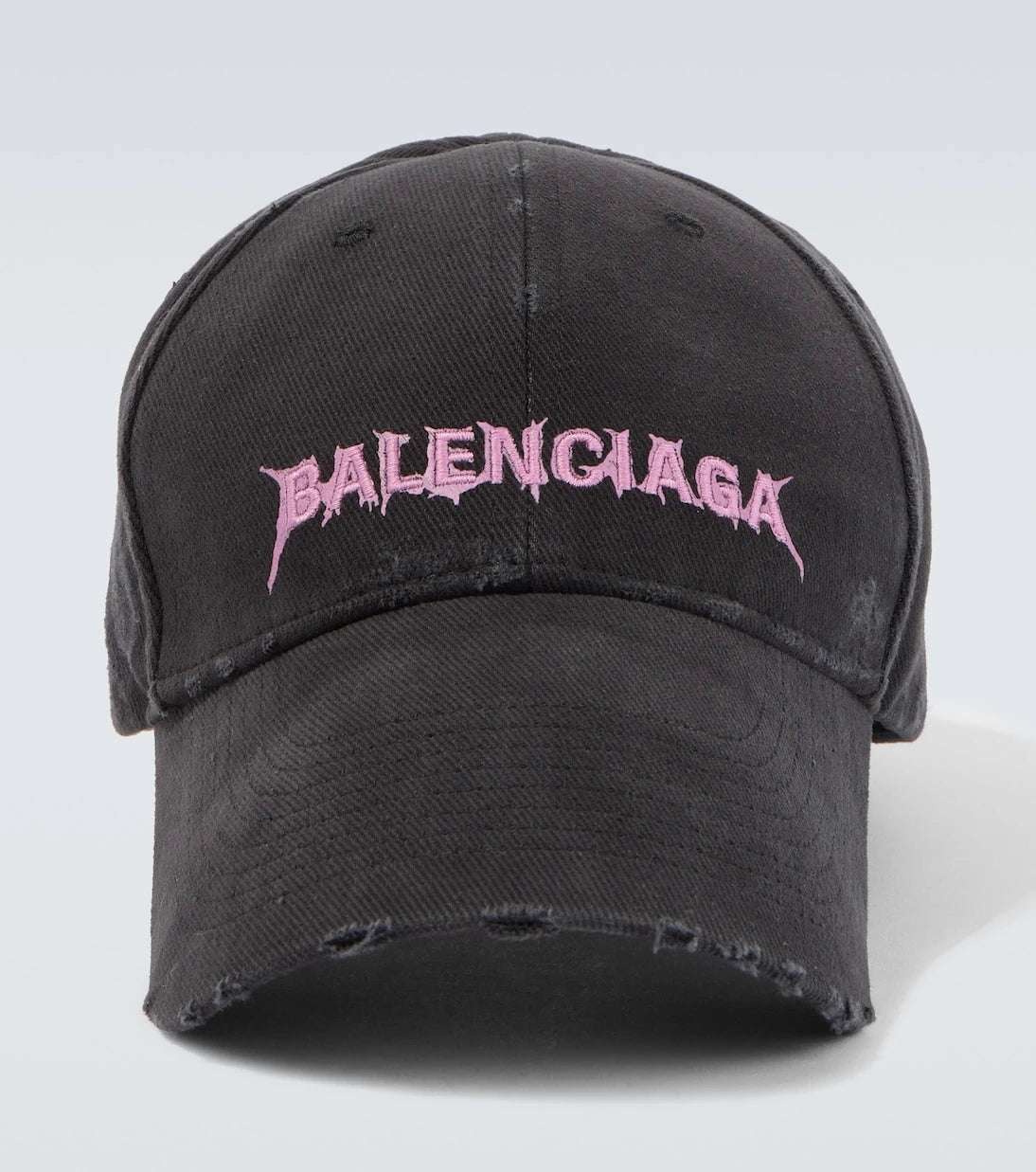 Balenciaga - Logolu eskitme pamuklu beyzbol şapkası