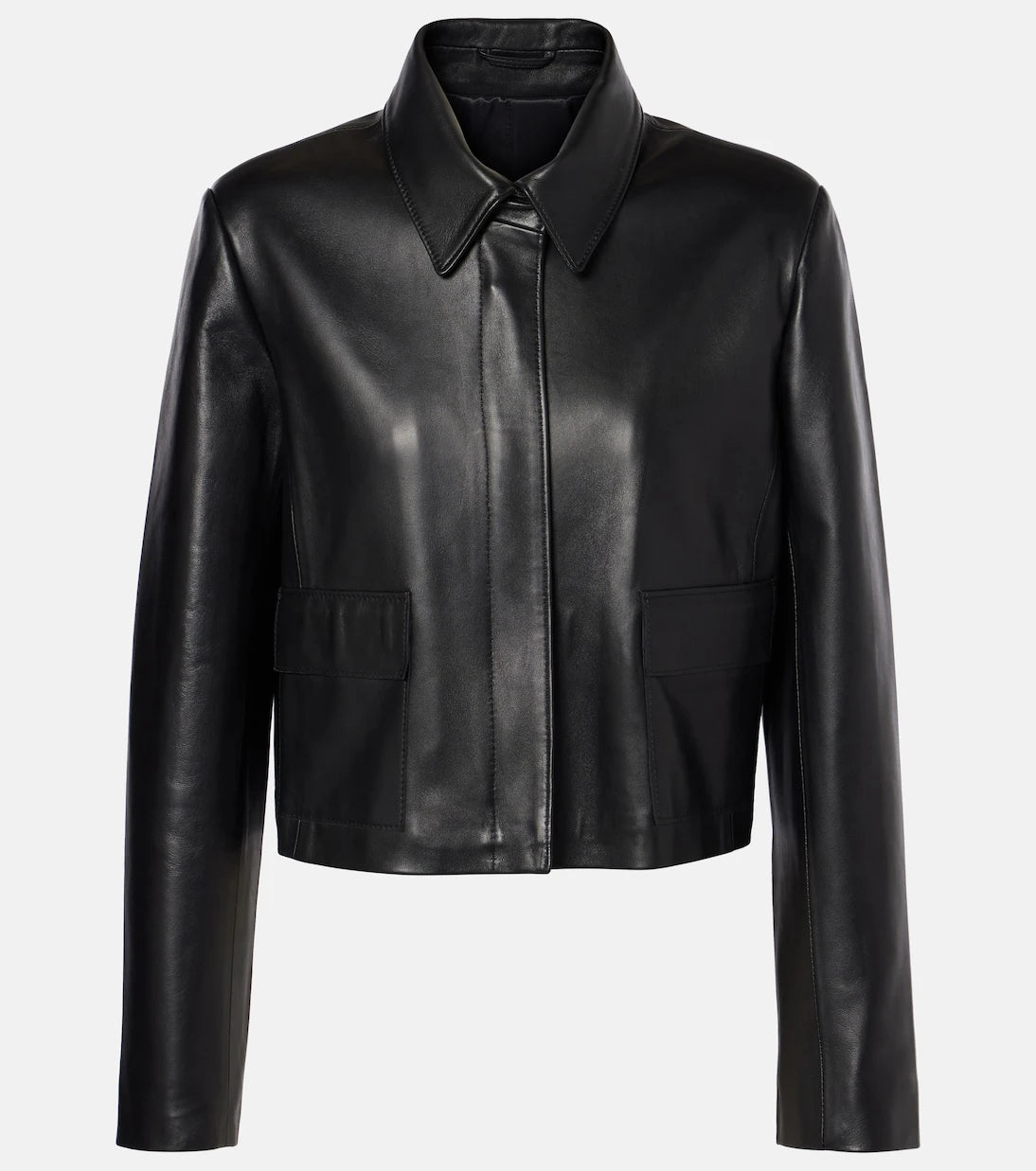 Nour Hammour - Bleeker cropped leather jacket