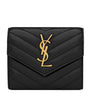 Saint Laurent Black Monogram Metalassé Trifold Wallet