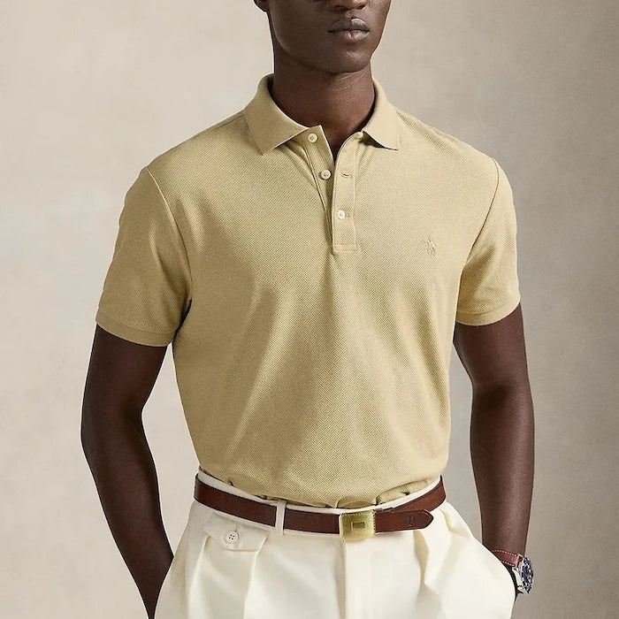 Памучна тениска с яка Polo Ralph Lauren