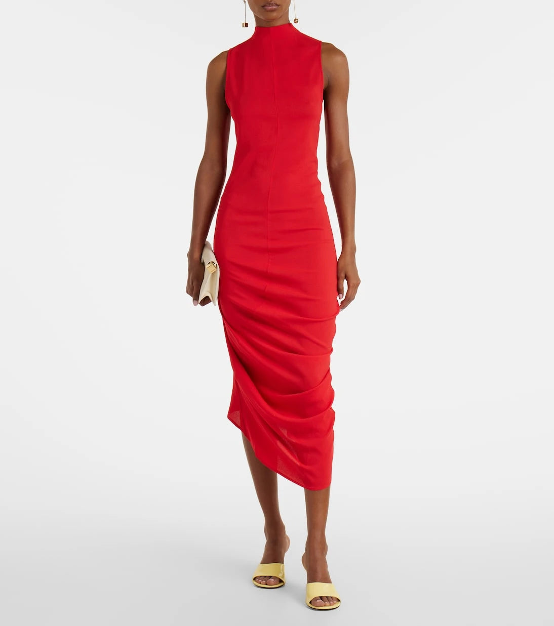 Jacquemus - J draped crêpe midi dress