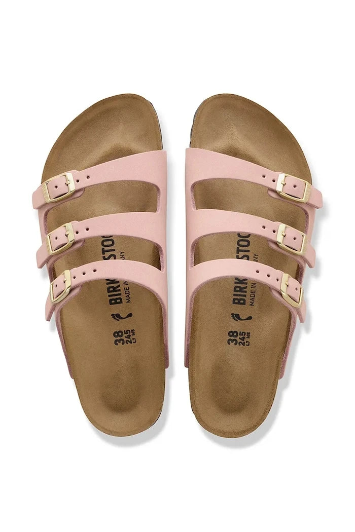 Birkenstock nubuk düz tabanlı kadın terlikleri Florida