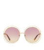 Gold Round Carlina Sunglasses