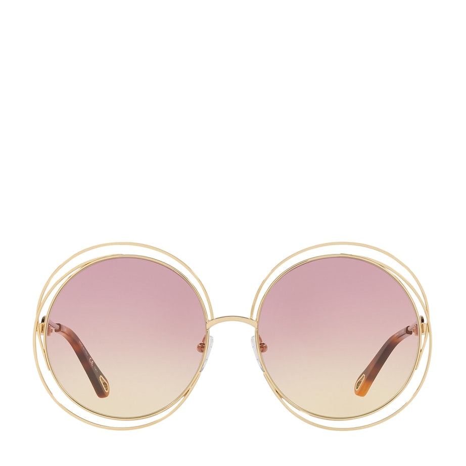 Gold Round Carlina Sunglasses